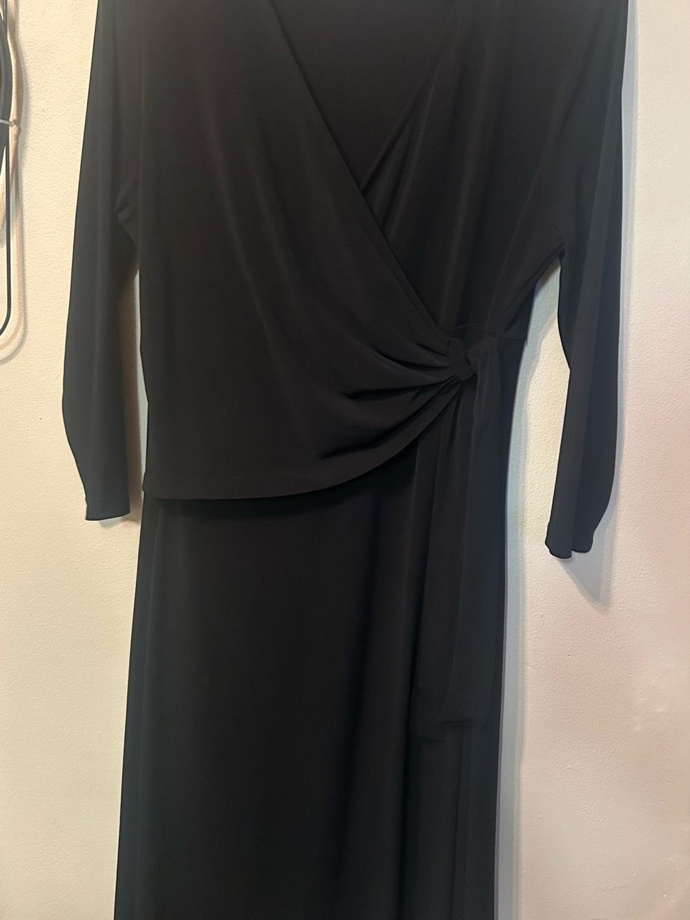 Merona Black Long-Sleeve Wrap Knot Dress